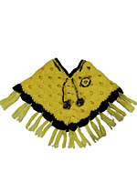 Handknitted Yellow and Black woolen poncho and cap for kids between 3 and 5 years || Beautiful Chrochet touch Handknitted Yellow and Black woolen poncho and cap for kids between 3 and 5 years || Beautiful Chrochet touch