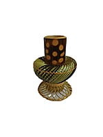Handmade Beautiful Oval Shaped Flower Pot made of Bamboo || Flower vase || Home Decor || for Home and Office