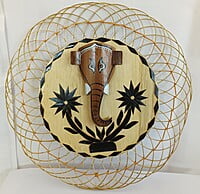 Eelika handmade Round Shaped Lord Ganesh Wall hanging made of bamboo || home and office