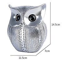 Eelika Silver Classic Owl Showpiece for Home Decor – 15 cm – Resin Eelika Silver Classic Owl Showpiece for Home Decor – 15 cm – Resin