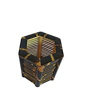 Handmade hexagonal utility box made of bamboo || home decor || natural Handmade hexagonal utility box made of bamboo || home decor || natural