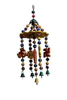 EELIKA Wooden Jhoomar handmade and handpainted Wind Chimes with beautiful symbols, beads and bells for home and balcony (both indoor and outdoor) || positive energy || home decor EELIKA Wooden Jhoomar handmade and handpainted Wind Chimes with beautiful symbols, beads and bells for home and balcony (both indoor and outdoor) || positive energy || home decor
