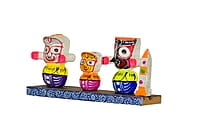 EELIKA Handcrafted Wooden Jagannath Idol Set, Multicolour for home and car dashboard || table top || Dimensions: 12cm x 3cm x 6cm EELIKA Handcrafted Wooden Jagannath Idol Set, Multicolour for home and car dashboard || table top || Dimensions: 12cm x 3cm x 6cm