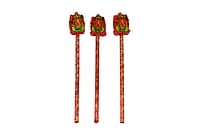 EELIKA Decorative Pencils with Lord Ganesh Figure, Set of 3, Red and Green Colours || for Home decor and office use EELIKA Decorative Pencils with Lord Ganesh Figure, Set of 3, Red and Green Colours || for Home decor and office use