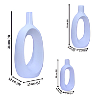 Oval-Shaped Flower Vases for Home Decor, Set of 3 (White) Polyresin – 9.5 Inch Oval-Shaped Flower Vases for Home Decor, Set of 3 (White) Polyresin – 9.5 Inch