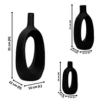 Oval-Shaped Flower Vases for Home Decor, Set of 3 (Black) Polyresin – 9.5 Inch Oval-Shaped Flower Vases for Home Decor, Set of 3 (Black) Polyresin – 9.5 Inch
