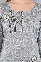 Women's Cotton Salwar Suit Set, Grey Printed Kurta with Geometric Pattern Women's Cotton Salwar Suit Set, Grey Printed Kurta with Geometric Pattern