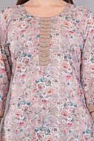 Cotton Chikan Work Salwar Suit Set, Floral Embroidery, Lilac Grey with Matching Dupatta Cotton Chikan Work Salwar Suit Set, Floral Embroidery, Lilac Grey with Matching Dupatta