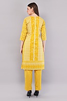 Cotton Salwar Suit with Floral Dupatta, Yellow Printed Dress Set, Traditional Indian Ethnic Wear Cotton Salwar Suit with Floral Dupatta, Yellow Printed Dress Set, Traditional Indian Ethnic Wear