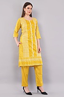 Cotton Salwar Suit with Floral Dupatta, Yellow Printed Dress Set, Traditional Indian Ethnic Wear Cotton Salwar Suit with Floral Dupatta, Yellow Printed Dress Set, Traditional Indian Ethnic Wear