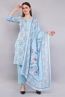 Floral Cotton Salwar Kameez with Dupatta, 3-Piece Traditional Indian Dress Set Floral Cotton Salwar Kameez with Dupatta, 3-Piece Traditional Indian Dress Set