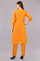 Cotton Salwar Suit with Dupatta, Orange, Embroidered, 3/4 Sleeve Cotton Salwar Suit with Dupatta, Orange, Embroidered, 3/4 Sleeve