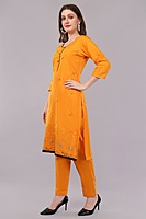 Cotton Salwar Suit with Dupatta, Orange, Embroidered, 3/4 Sleeve Cotton Salwar Suit with Dupatta, Orange, Embroidered, 3/4 Sleeve