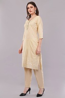 Women's Cream Embroidered Salwar Suit Set with Dupatta, 3/4 Sleeve Kurta, Traditional Ethnic Wear Women's Cream Embroidered Salwar Suit Set with Dupatta, 3/4 Sleeve Kurta, Traditional Ethnic Wear