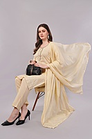 Women's Cream Embroidered Salwar Suit Set with Dupatta, 3/4 Sleeve Kurta, Traditional Ethnic Wear Women's Cream Embroidered Salwar Suit Set with Dupatta, 3/4 Sleeve Kurta, Traditional Ethnic Wear