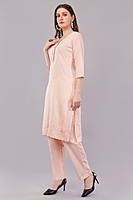 Peach Embroidered Cotton Salwar Suit Set, 3-Piece Traditional Dress with Dupatta Peach Embroidered Cotton Salwar Suit Set, 3-Piece Traditional Dress with Dupatta