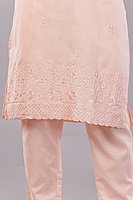 Peach Embroidered Cotton Salwar Suit Set, 3-Piece Traditional Dress with Dupatta Peach Embroidered Cotton Salwar Suit Set, 3-Piece Traditional Dress with Dupatta