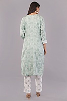 Women's Traditional Salwar Kameez Set, Mint Green Floral Print with White Lace, 3 Piece Suit with Dupatta Women's Traditional Salwar Kameez Set, Mint Green Floral Print with White Lace, 3 Piece Suit with Dupatta