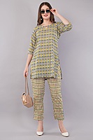 Women's Printed Co-ord Set with Tunic and Pants, Multicoloured Women's Printed Co-ord Set with Tunic and Pants, Multicoloured