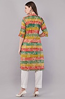 Printed Cotton Kurta for Women, Multi-Coloured Printed Cotton Kurta for Women, Multi-Coloured