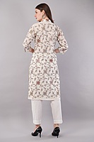 Cotton Embroidered Kurta for Women, Floral Design Cotton Embroidered Kurta for Women, Floral Design