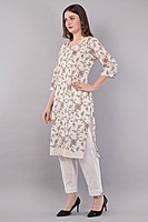 Cotton Embroidered Kurta for Women, Floral Design Cotton Embroidered Kurta for Women, Floral Design