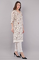 Cotton Embroidered Kurta for Women, Floral Design Cotton Embroidered Kurta for Women, Floral Design