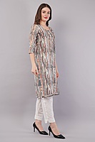 Women's Printed and Embroidered Chinkari Kurta, 3/4 Sleeves, Knee Length Women's Printed and Embroidered Chinkari Kurta, 3/4 Sleeves, Knee Length