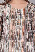 Women's Printed and Embroidered Chinkari Kurta, 3/4 Sleeves, Knee Length Women's Printed and Embroidered Chinkari Kurta, 3/4 Sleeves, Knee Length