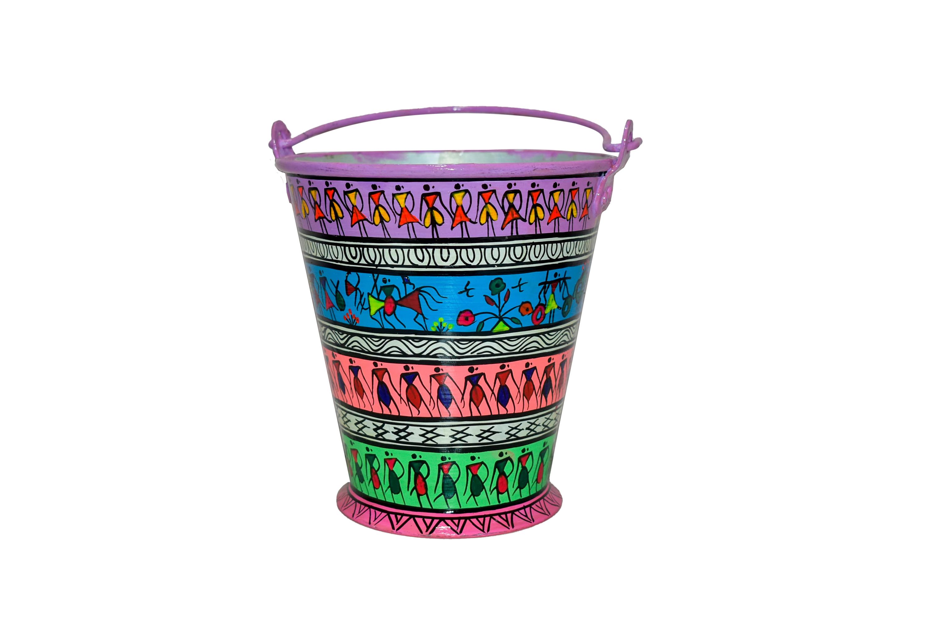 Handpainted Pattchitra Art Bucket/Balti for Decor and Serving Handpainted Pattchitra Art Bucket/Balti for Decor and Serving