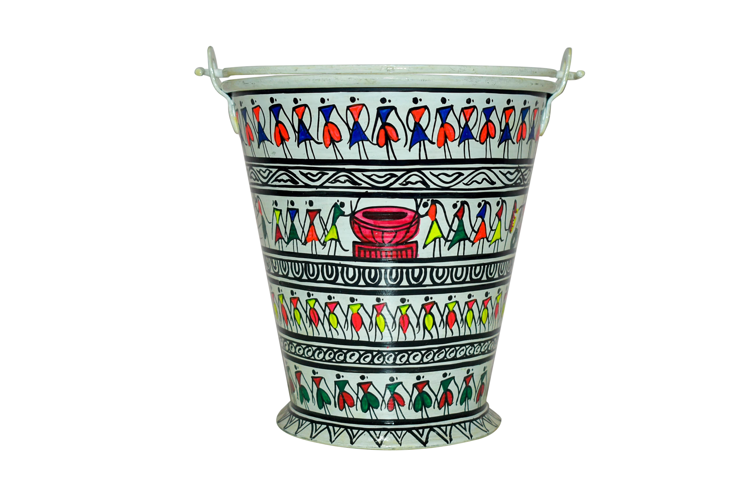 Handpainted Pattchitra Art Bucket/Balti for Decor and Serving Handpainted Pattchitra Art Bucket/Balti for Decor and Serving