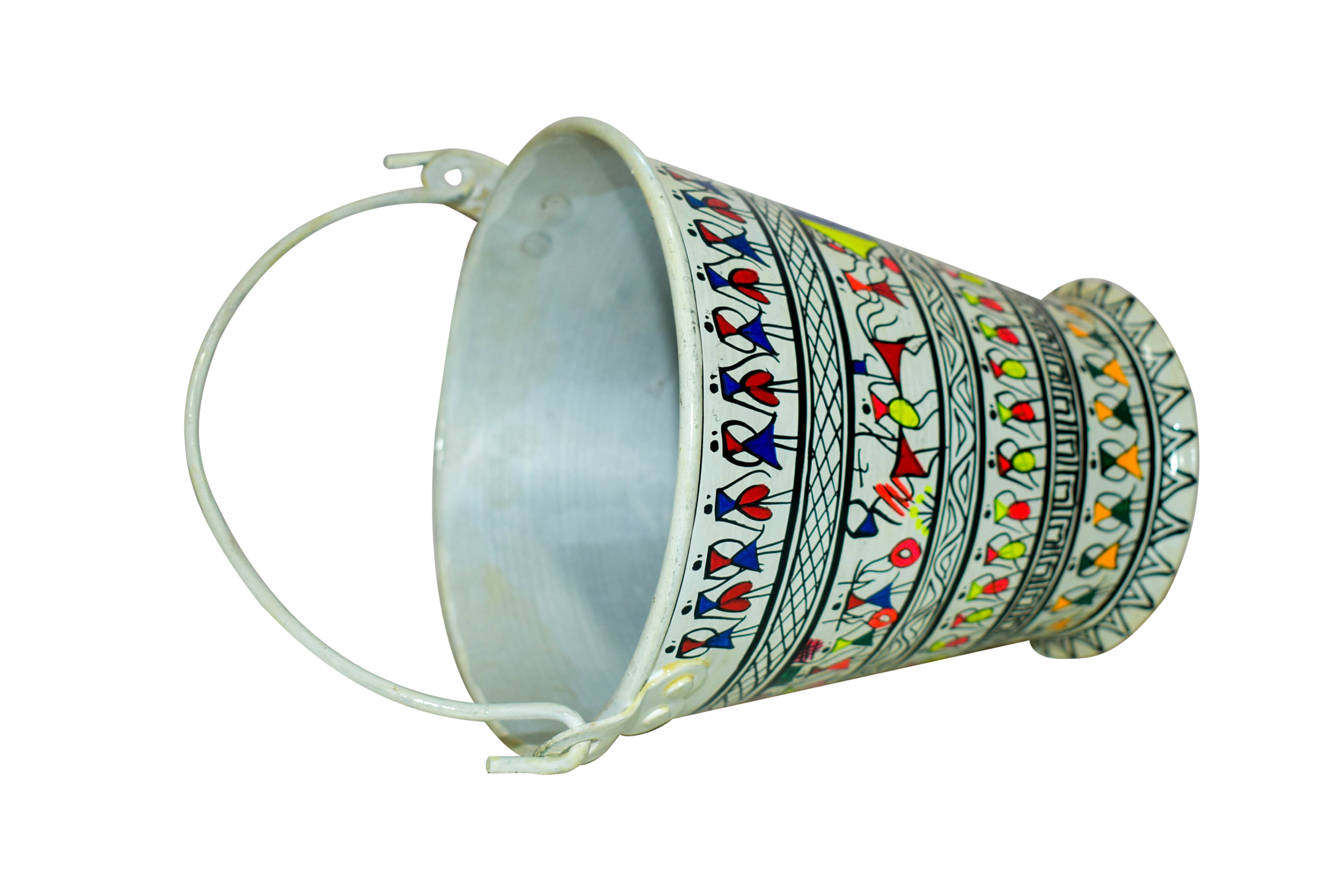 Handpainted Pattchitra Art Bucket/Balti for Decor and Serving Handpainted Pattchitra Art Bucket/Balti for Decor and Serving
