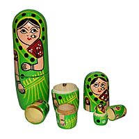 Wooden Indian Nesting Doll Hand painted || Toy || Home Decor