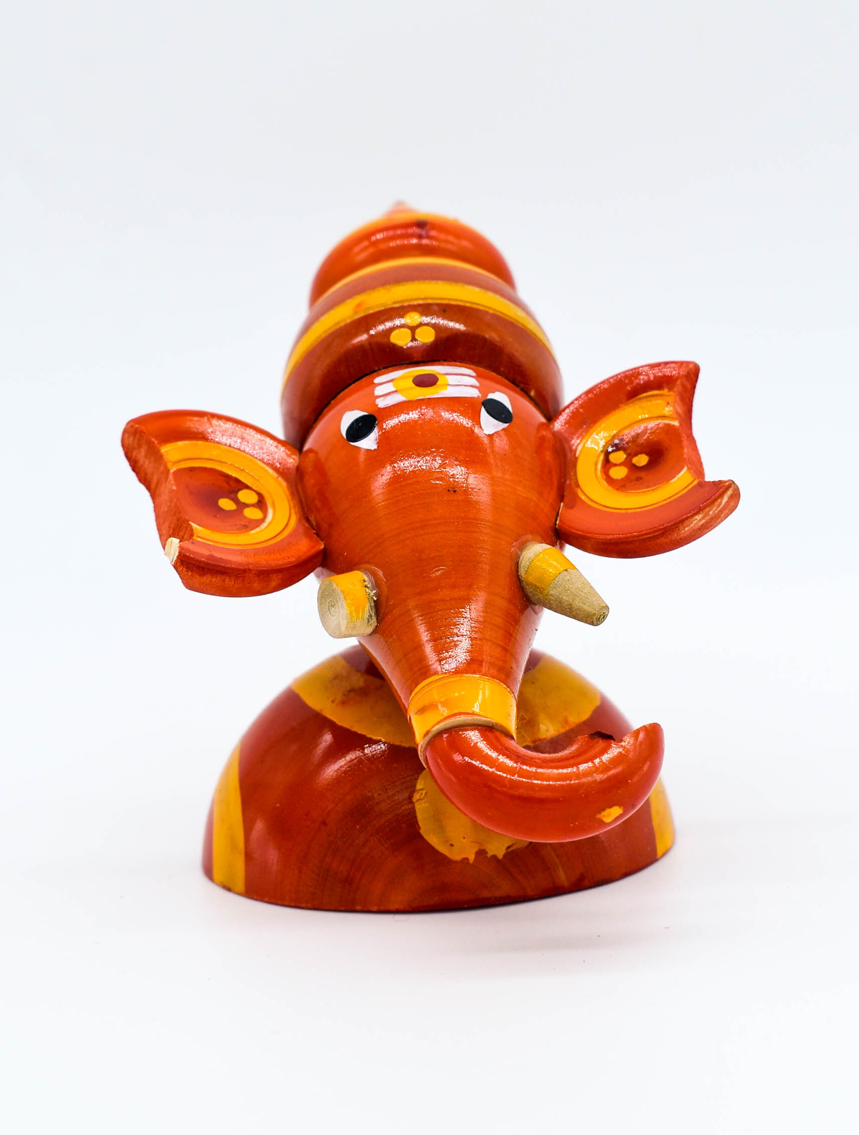 Handcrafted Indian Car Dashboard Ganesh Figurine with Jagannath Hanging Ornament on Beetle nut, multicolored Handcrafted Indian Car Dashboard Ganesh Figurine with Jagannath Hanging Ornament on Beetle nut, multicolored
