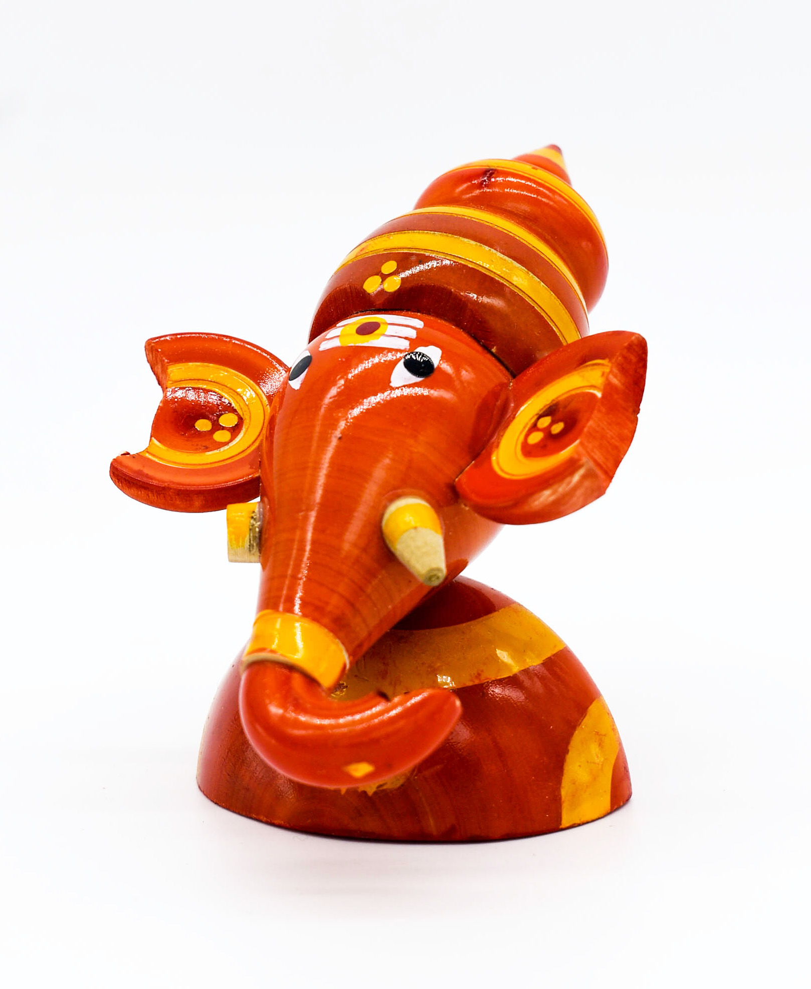 Handcrafted Indian Car Dashboard Ganesh Figurine with Jagannath Hanging Ornament on Beetle nut, multicolored Handcrafted Indian Car Dashboard Ganesh Figurine with Jagannath Hanging Ornament on Beetle nut, multicolored