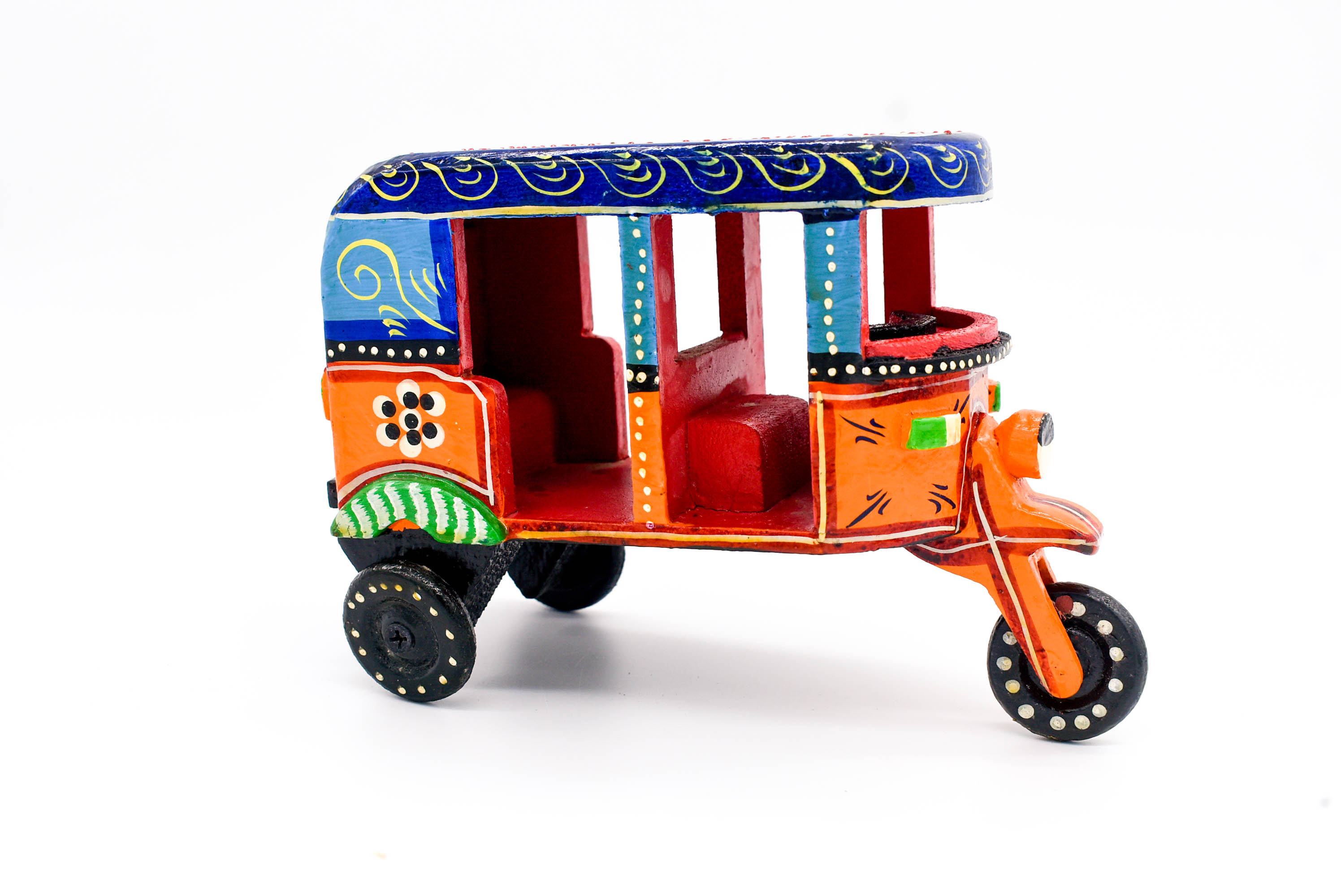 Hand painted pull toy rikshaw home decor gift play item Hand painted pull toy rikshaw home decor gift play item