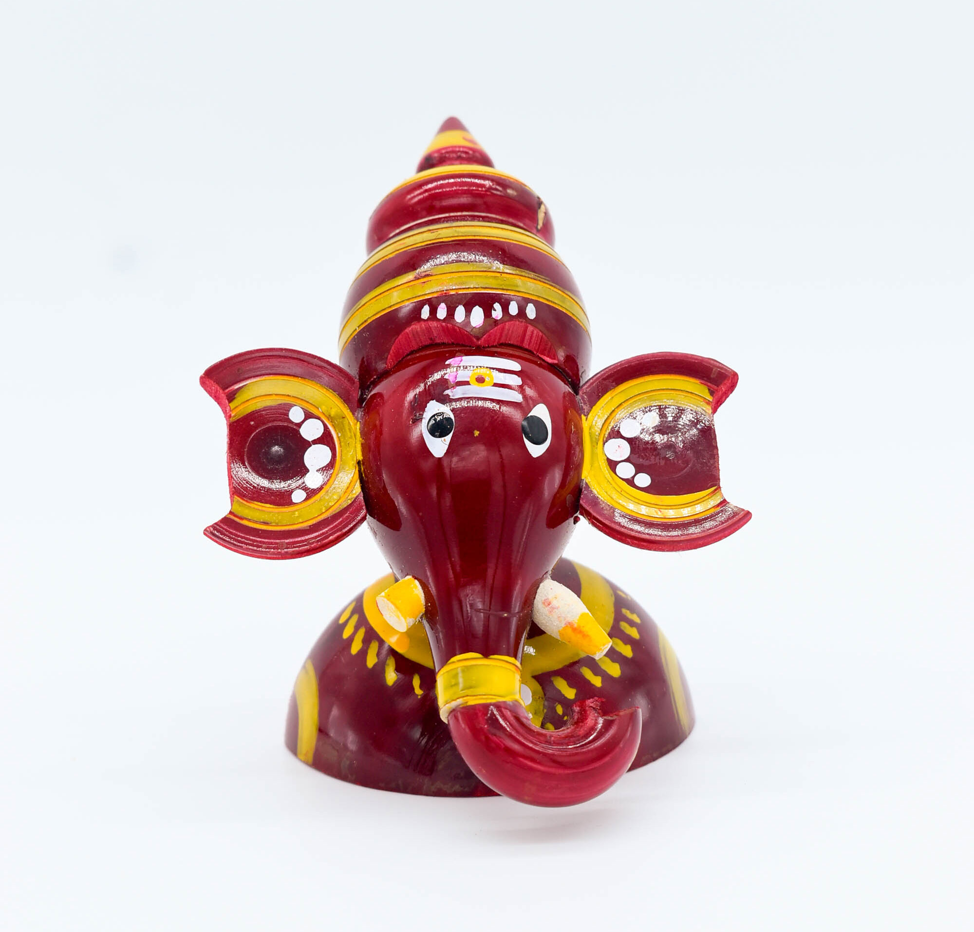 Handcrafted Indian Car Dashboard Ganesh Figurine with Jagannath Hanging Ornament on Beetle nut, multicolored Handcrafted Indian Car Dashboard Ganesh Figurine with Jagannath Hanging Ornament on Beetle nut, multicolored
