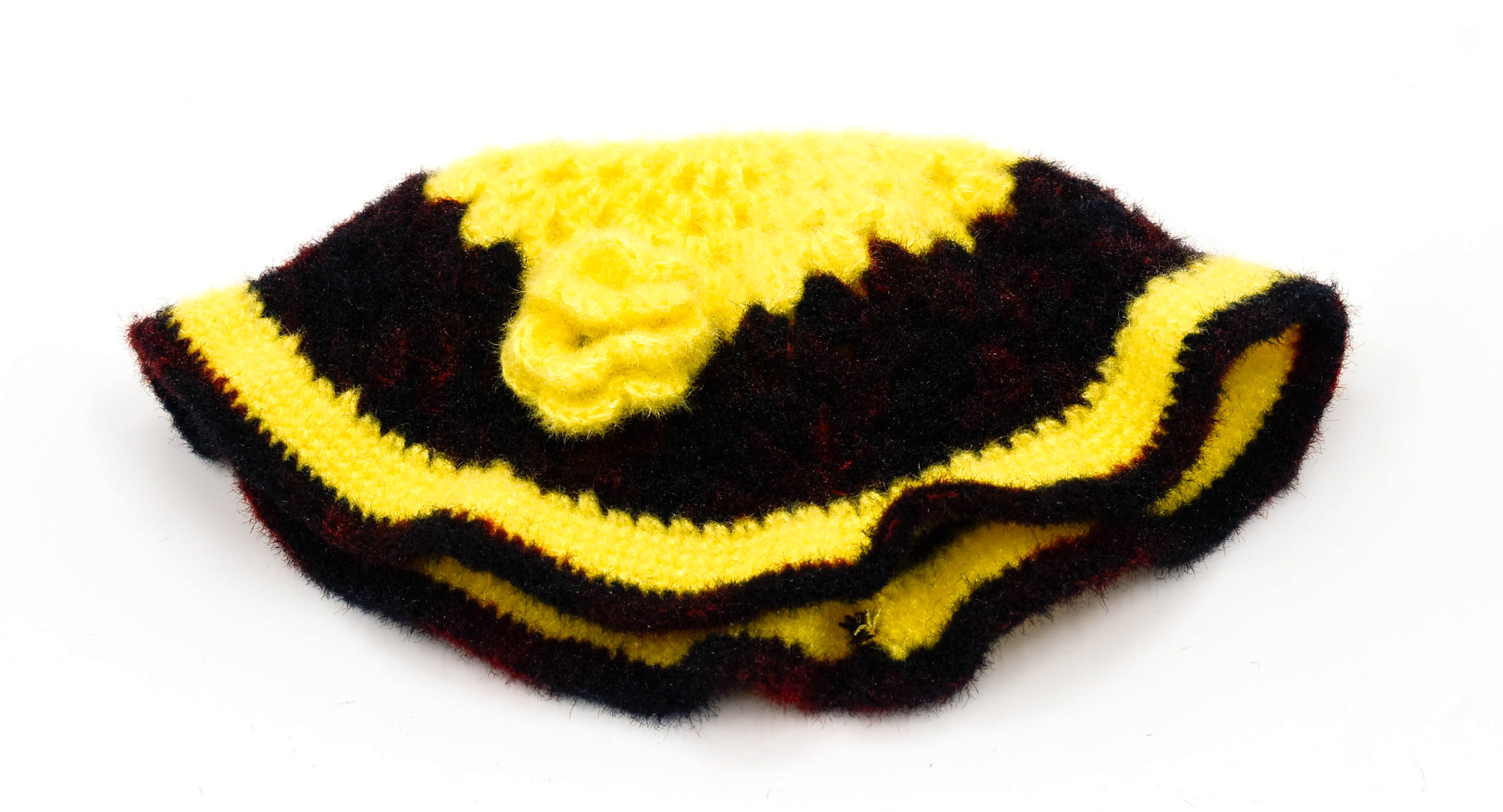 Handknitted Yellow and Black Striped Woolen Poncho and Cap for Kids (4-5 years) Handknitted Yellow and Black Striped Woolen Poncho and Cap for Kids (4-5 years)