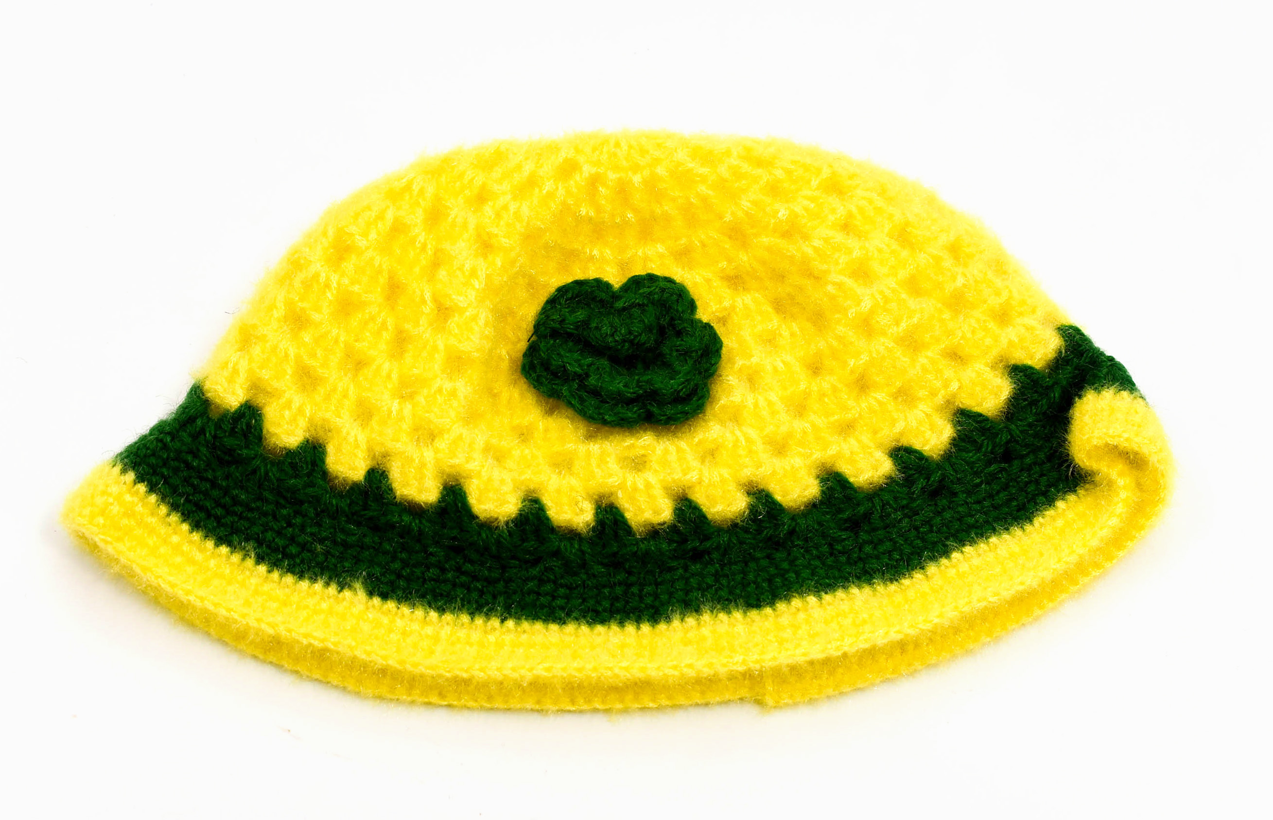Handknitted Yellow and Green Woolen Poncho for kids (1 - 3 Years)
