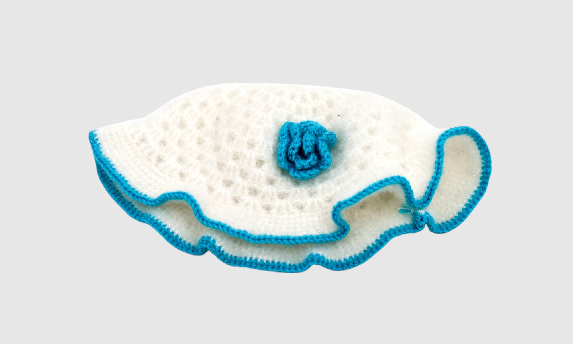 Handknitted Kids Woolen Poncho and Cap Set, White with Multicolor Tassels (1-3 Years)