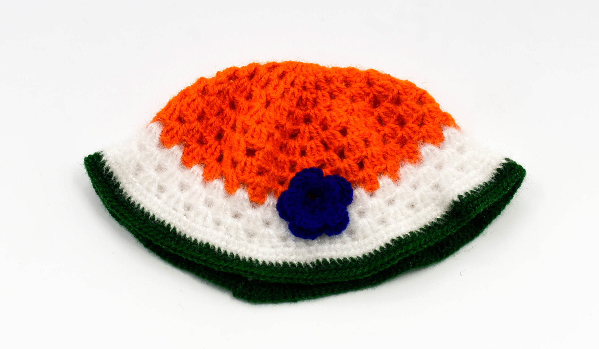 Handknitted Woolen Poncho and Cap Set for Kids, Tricolor Design (1-3 Years) Handknitted Woolen Poncho and Cap Set for Kids, Tricolor Design (1-3 Years)
