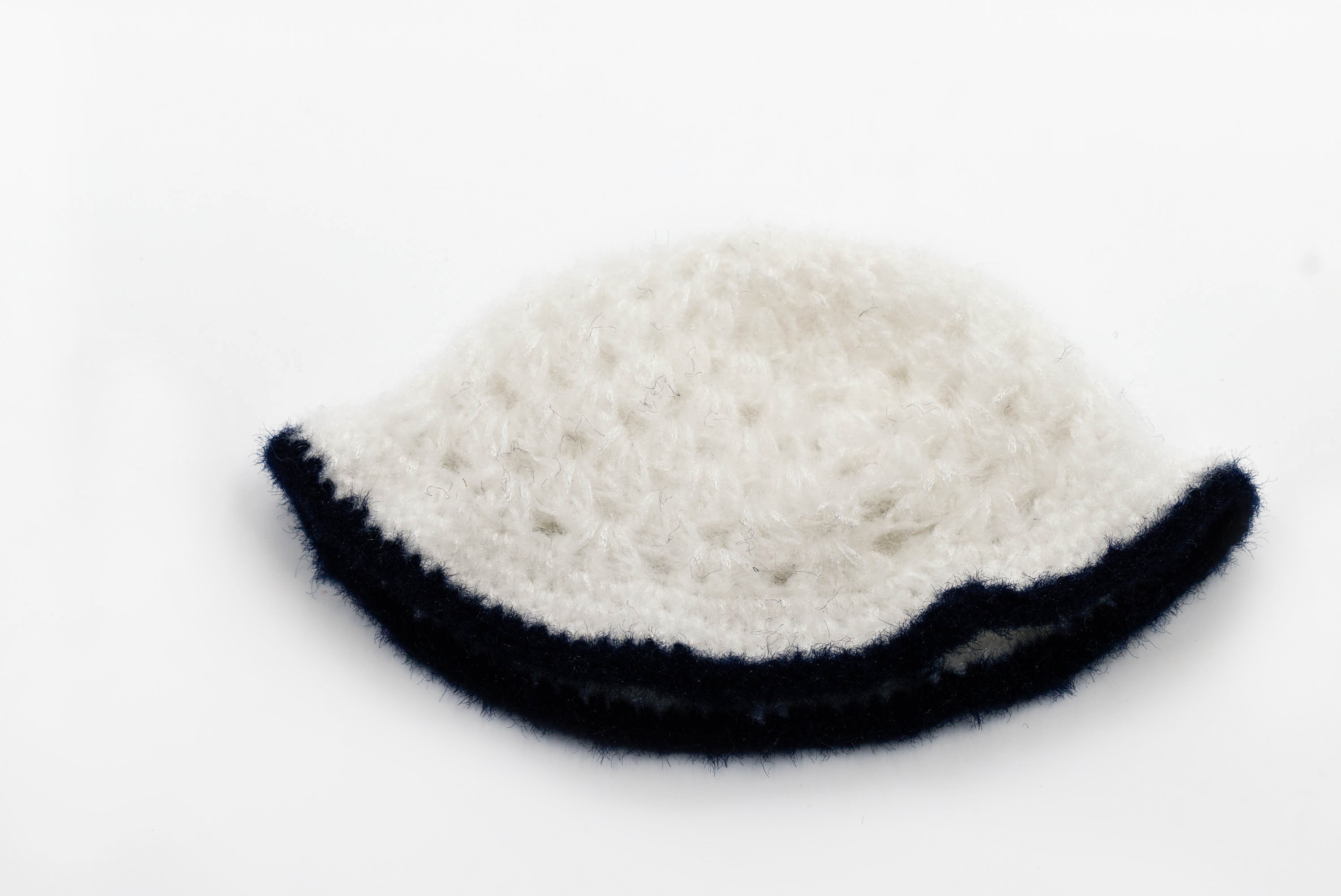Black and White Handknitted Woolen Poncho and Cap Set for Kids (6 Months - 1 Year)