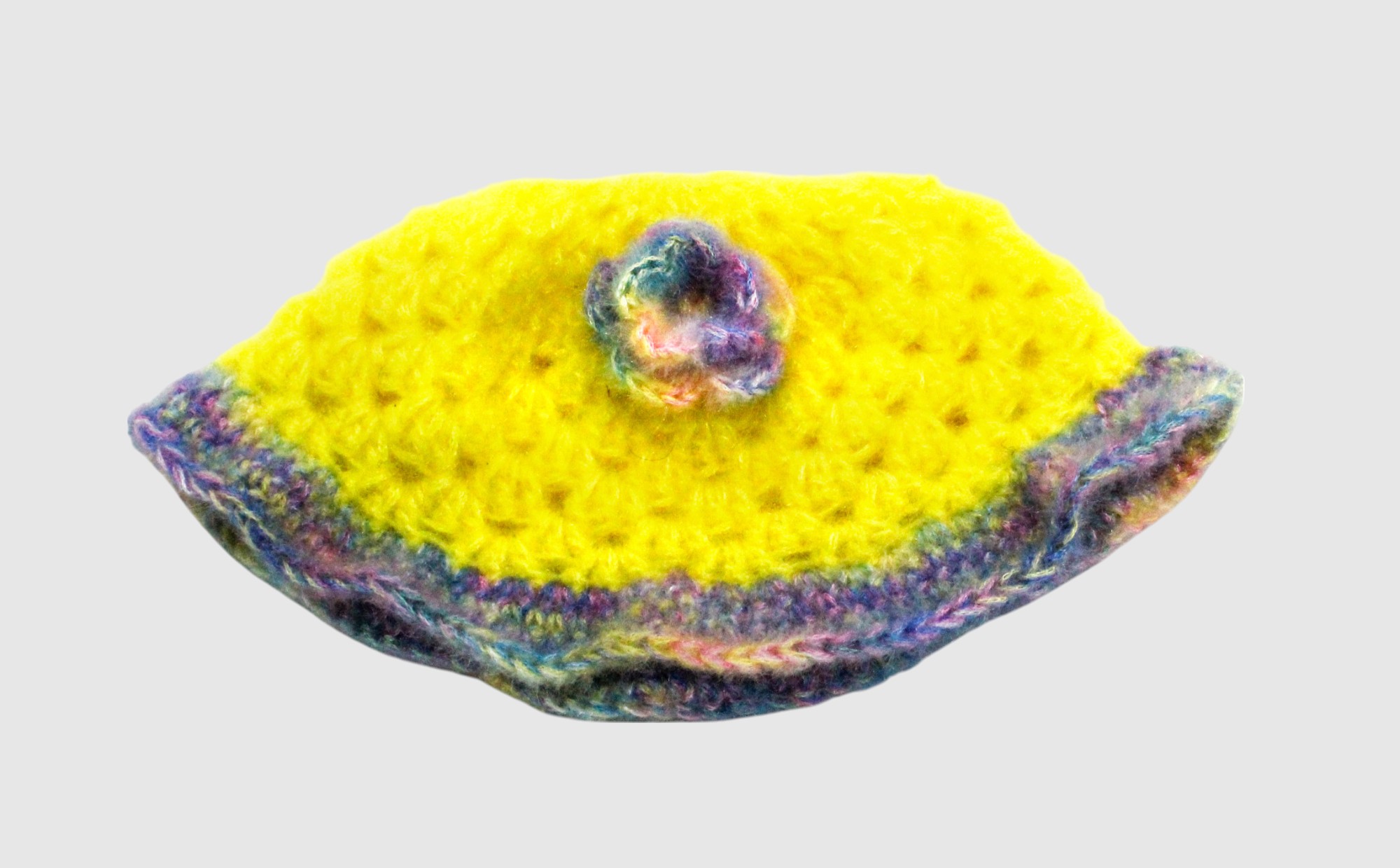 Handknitted Yellow Woolen Poncho and Cap Set for Kids, (6 Months - 1 Year)