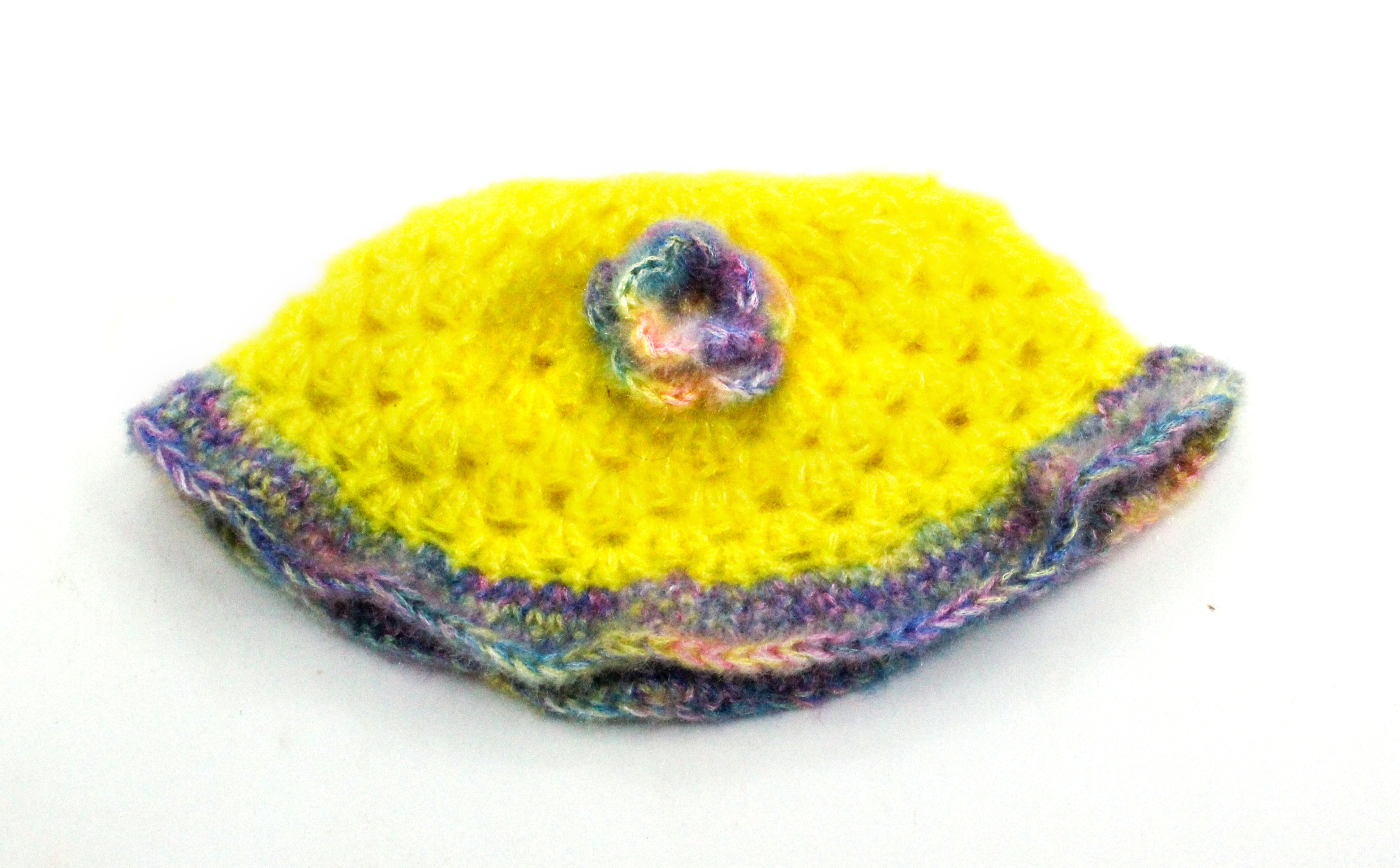 Handknitted Yellow Woolen Poncho and Cap Set for Kids, (6 Months - 1 Year) Handknitted Yellow Woolen Poncho and Cap Set for Kids, (6 Months - 1 Year)