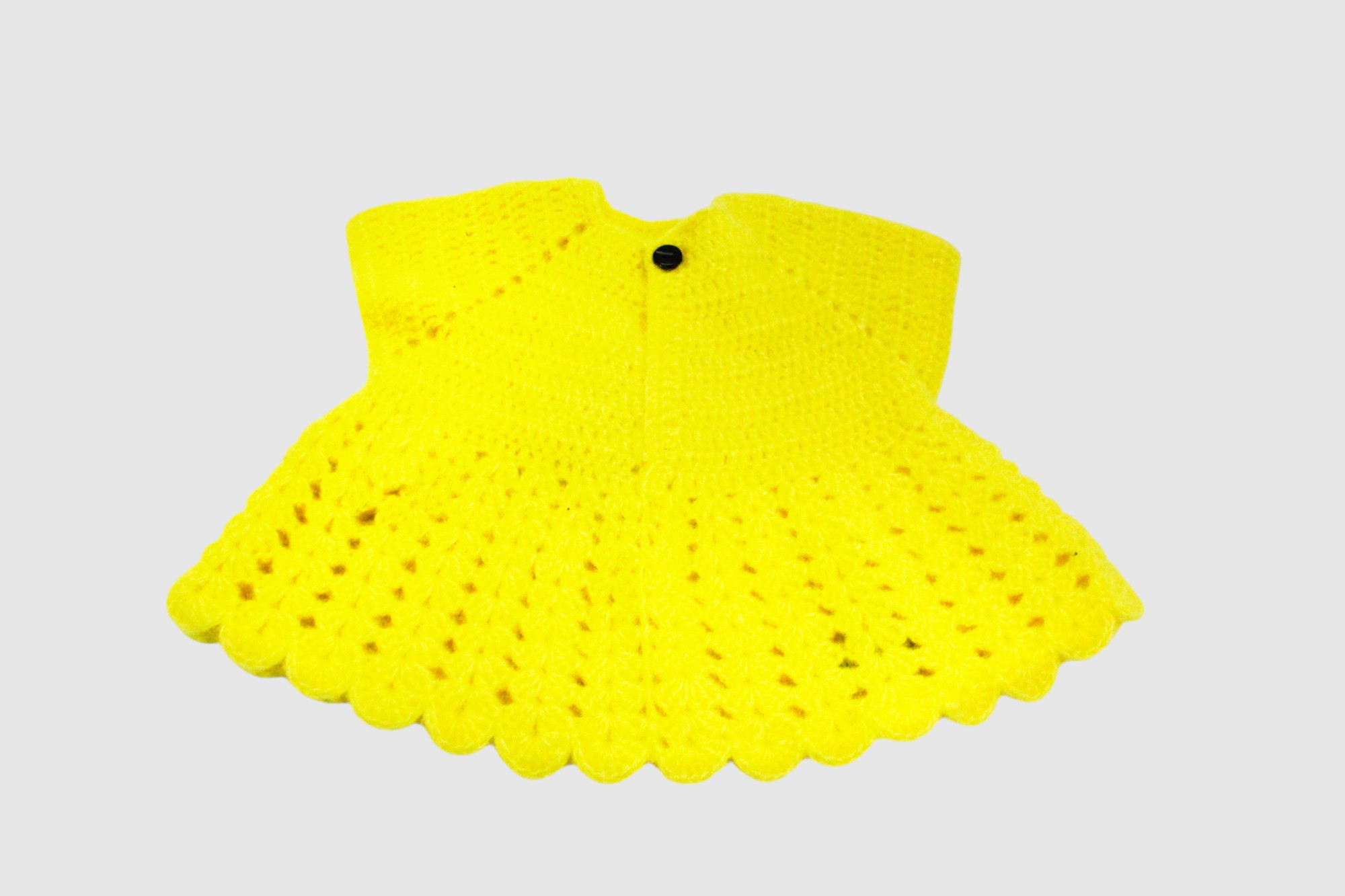 Baby Knitted Sweater, Yellow Wool, 3-8 Months