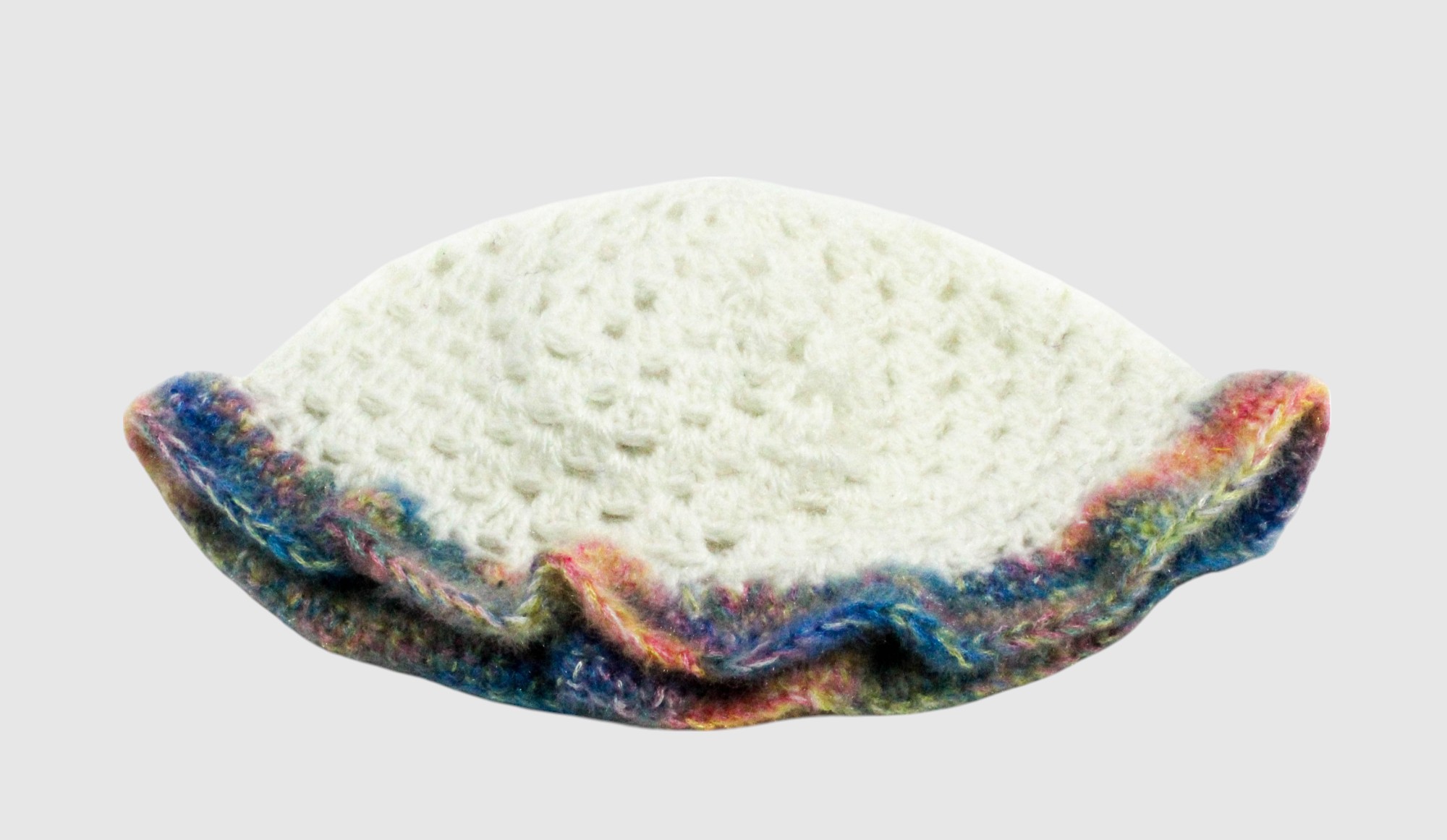 Handknitted Rainbow Striped Multicolored Woolen Poncho and Cap Set for Kids, (6 Months - 1 Year)