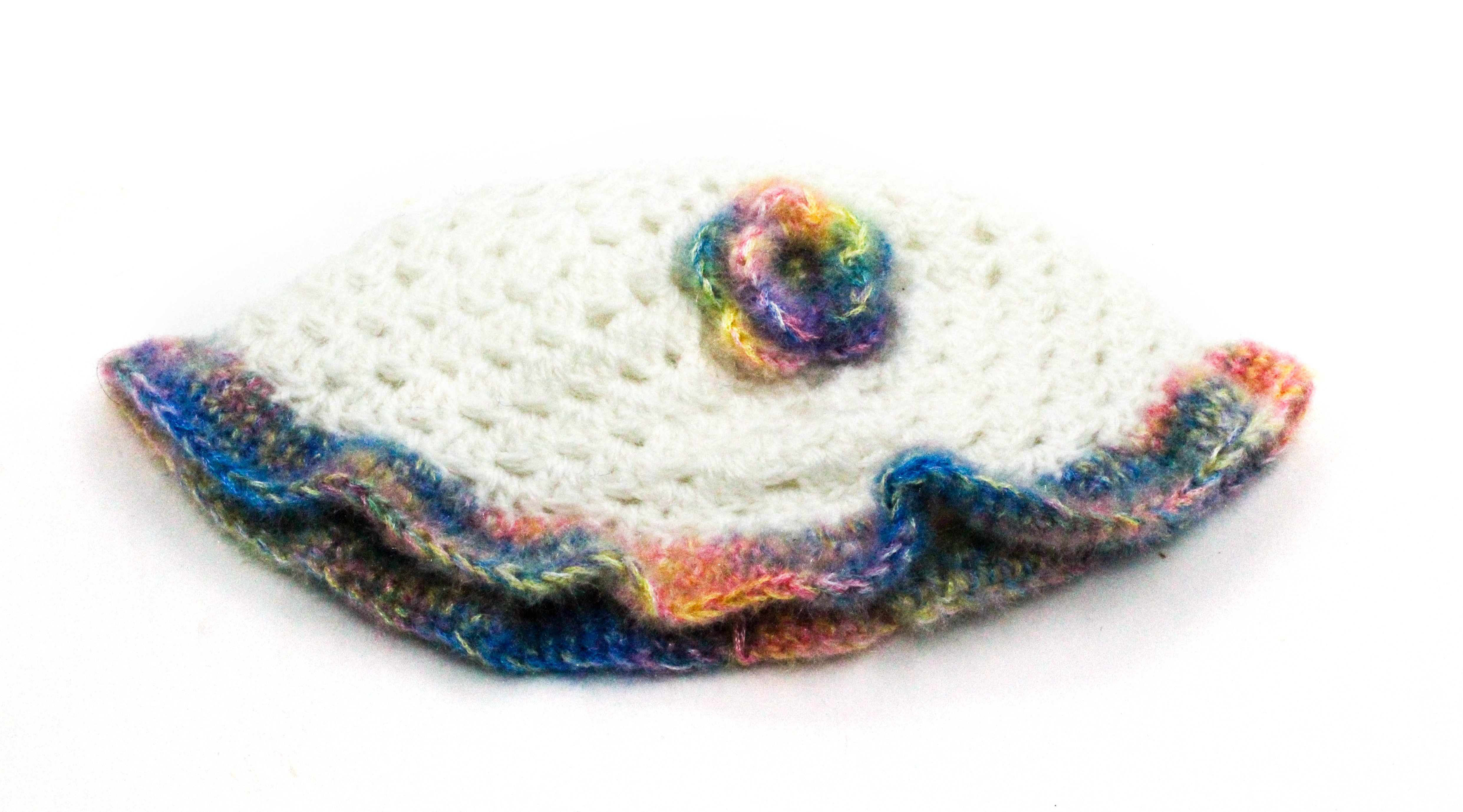 Handknitted Rainbow Striped Multicolored Woolen Poncho and Cap Set for Kids, (6 Months - 1 Year) Handknitted Rainbow Striped Multicolored Woolen Poncho and Cap Set for Kids, (6 Months - 1 Year)