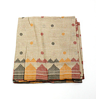 Eelika Women's Cotton Stole with Geometric Print, Peach with Red and Grey Pattern, Traditional Design Eelika Women's Cotton Stole with Geometric Print, Peach with Red and Grey Pattern, Traditional Design