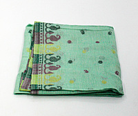 Eelika Cotton Stole for Women, Mint Green with Floral Print, Fringed Design Eelika Cotton Stole for Women, Mint Green with Floral Print, Fringed Design