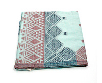 Eelika Cotton Stole for Women, Mint Green with Geometric Pattern, Fringe Border Eelika Cotton Stole for Women, Mint Green with Geometric Pattern, Fringe Border